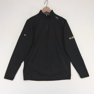 UNRL Elite Pullover Mens M Black Quarter Zip Performance Athletic TCO Logo